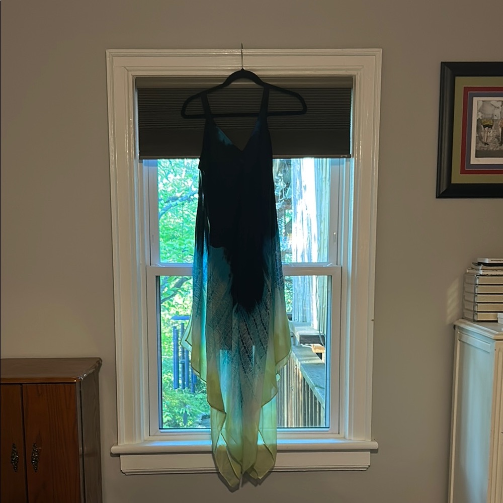 Elegant Black and Green Ombre Dress